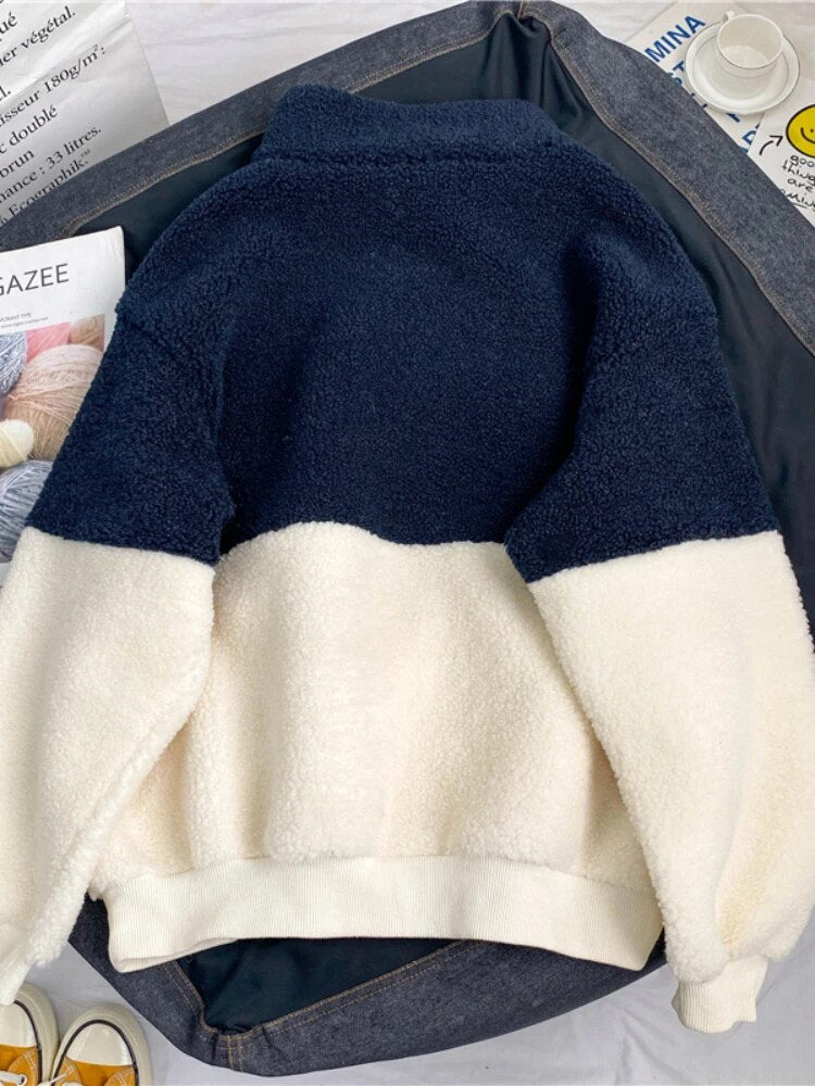 Leandre™ | Fuzzy Jacke mit halbem ReißverschlussLeandre™ | Fuzzy Jacke mit halbem Reißverschluss