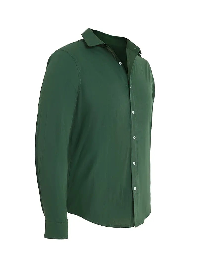 Stef™ - Dunkelgrünes, gut sitzendes Poloshirt mit Knöpfen für Männer